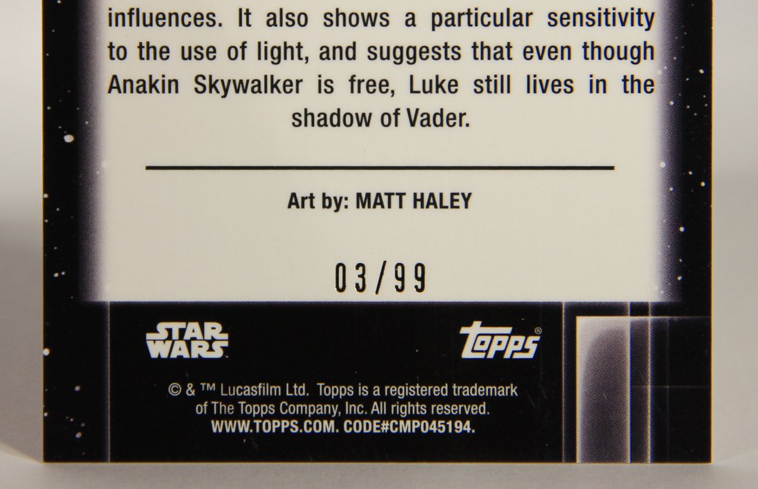 Star Wars Galaxy Chrome 2021 Topps Card #22 Dark Presence Wave Refractor 03/99 Artwork ENG L015503