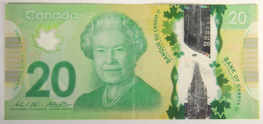 2012 Canada 20 Dollars BC-71b Radar Note VF 3-Digit Banknote FWK7738377 L015585