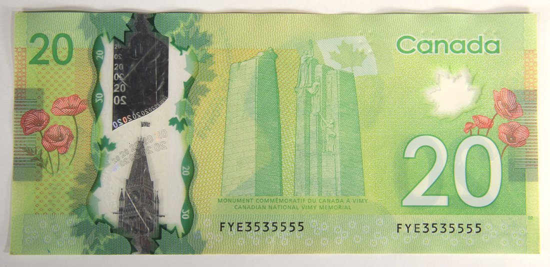 2012 Canada 20 Dollars BC-71b VF 2-Digits Polymer Banknote FYE3535555 L015589