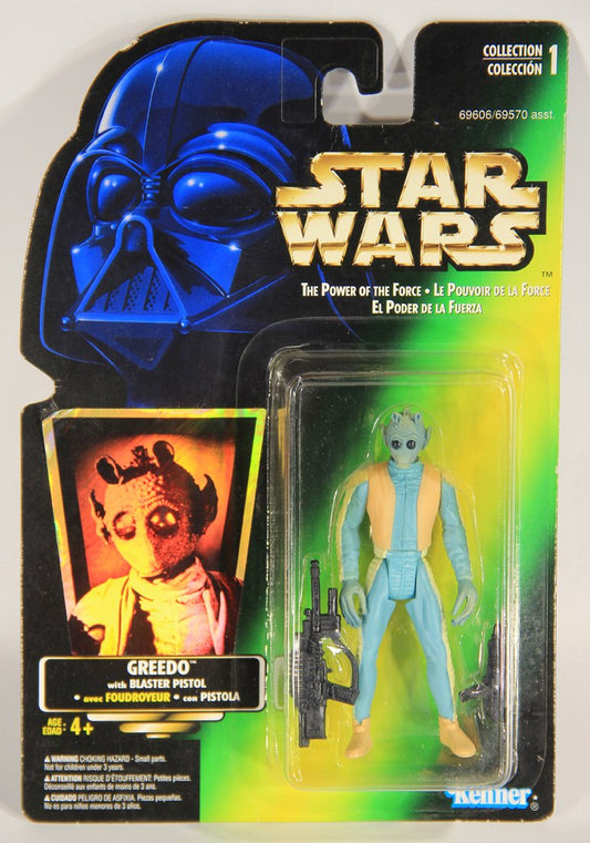 Star Wars Greedo 1996 POTF Action Figure Trilingual Holofoil Card Collection 1 L015704