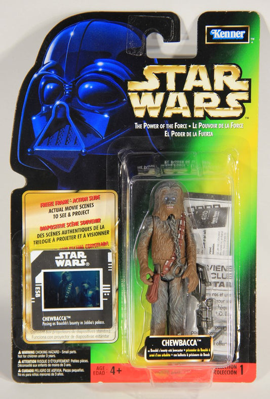 Star Wars Chewbacca 1998 POTF Figure Freeze Frame Slide Trilingual Card Collection 1 L015707