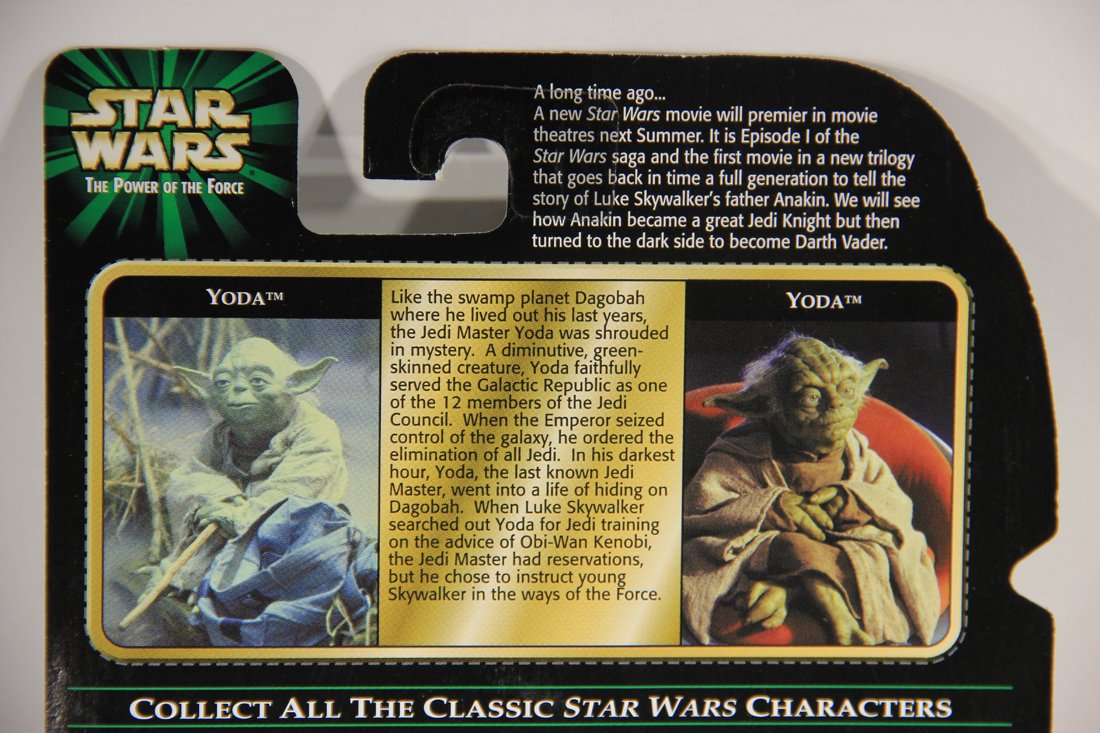 Star Wars Yoda 1998 POTF Figure FlashBack Photo ENG Card From Hong Kong Hasbro Store MOC L015713