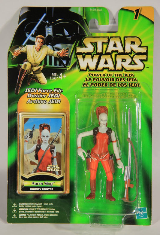 Star Wars Aurra Sing 2000 Power Of The Jedi Action Figure Trilingual Card Collection 1 MOC L015714
