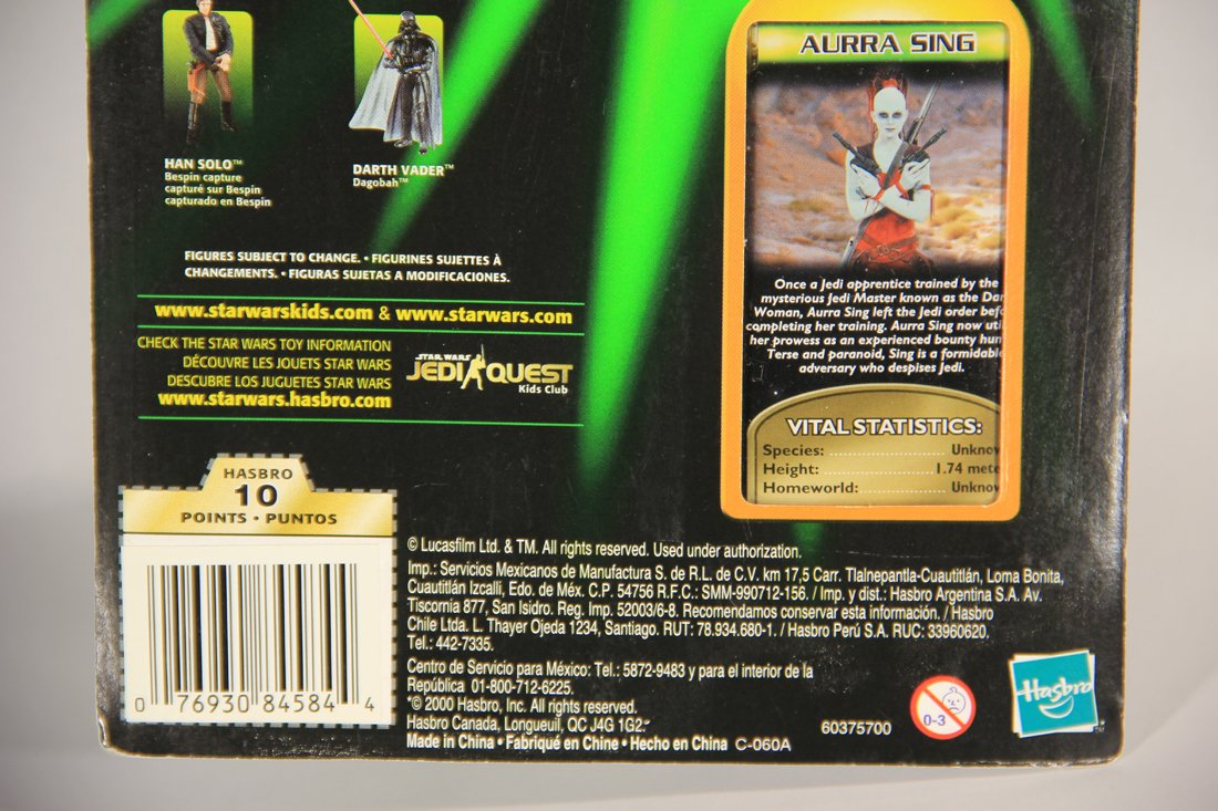 Star Wars Aurra Sing 2000 Power Of The Jedi Action Figure Trilingual Card Collection 1 MOC L015714