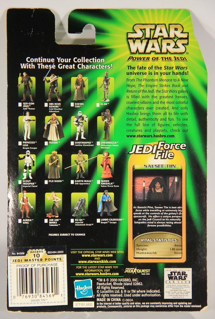 Star Wars Saesee Tiin 2000 Power Of The Jedi Action Figure ENG Card Collection 2 MOC L015717