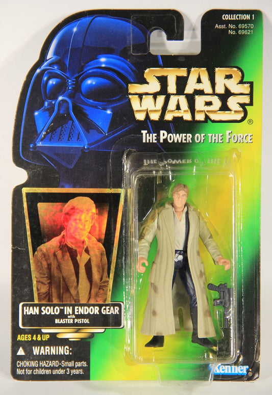 Star Wars Han Solo In Endor Gear 1996 POTF Action Figure ENG Holofoil Card Collection 1 L015735