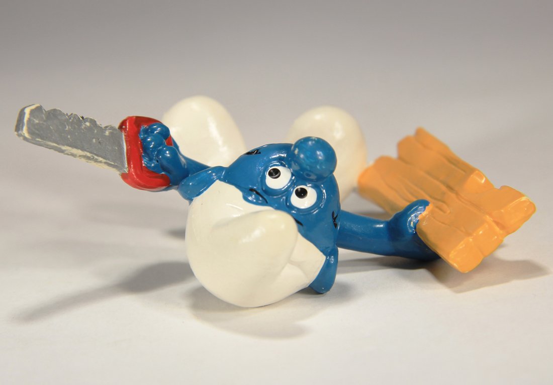 Smurfs 20112 Carpenter Smurf 1980 Vintage Figure PVC Toy Peyo Figurine Schtroumpfs L015745