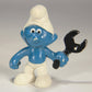 Smurfs 20012B Mechanic Smurf Black Wrench 1970 Vintage Figure PVC Toy Peyo Schtroumpfs L015746