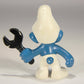 Smurfs 20012B Mechanic Smurf Black Wrench 1970 Vintage Figure PVC Toy Peyo Schtroumpfs L015746
