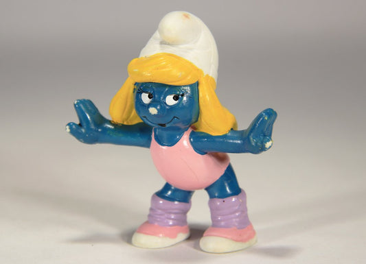 Smurfs 20183 Aerobic Smurfette 1984 Vintage Figure PVC Toy Figurine Peyo Schtroumpfs L015748