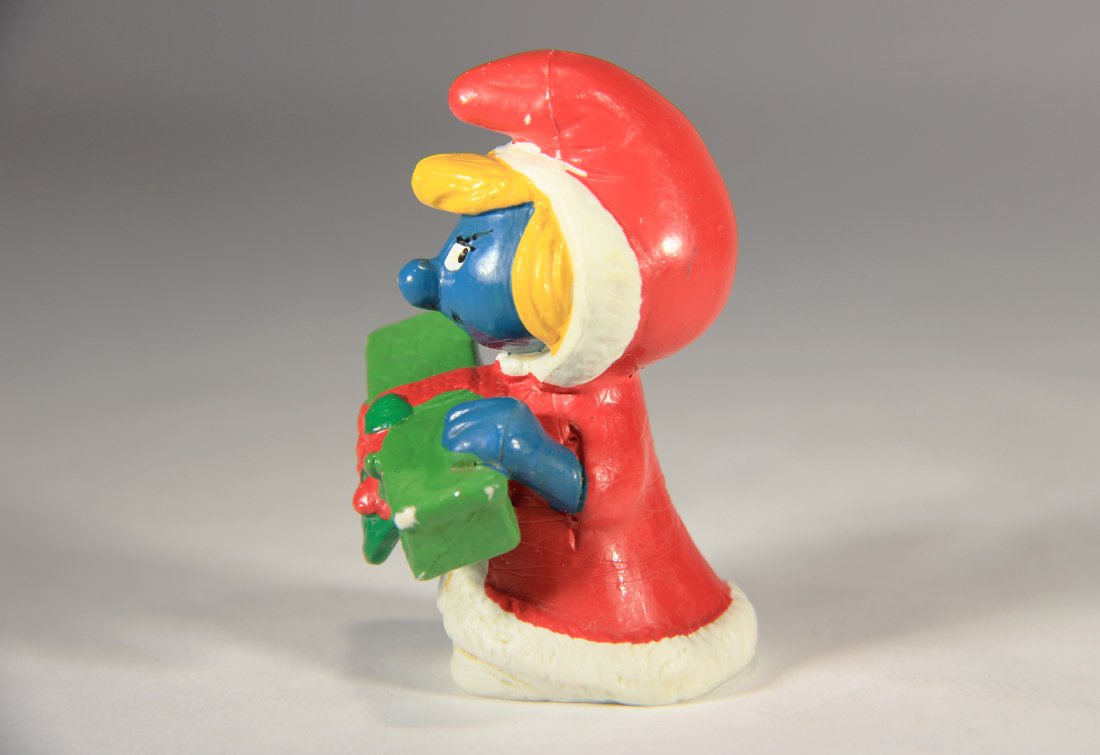 Smurfs 20153 Santa Smurfette 1981 Vintage Figure PVC Toy Figurine Peyo Schtroumpfs L015762