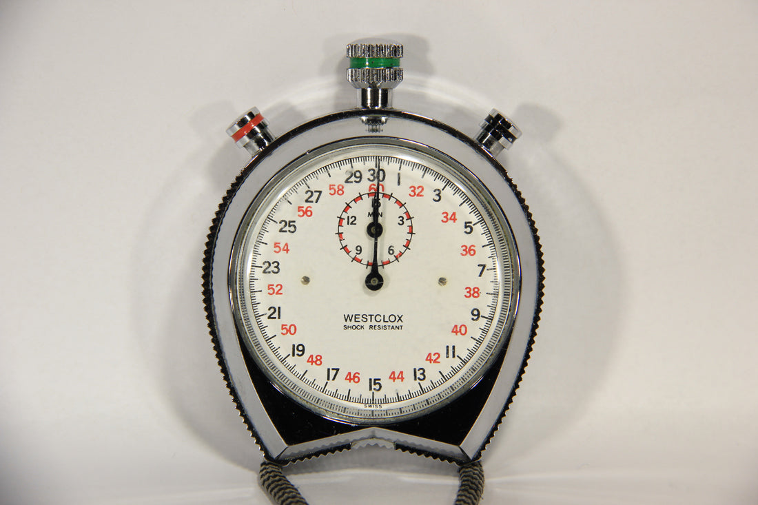 Westclox Stopwatch Swiss Vintage 50mm 1960s Stopwatch Timer Watch 3-button 1/10 sec L015792