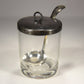 Birks Antique Silver Plate Glass Jam Jar with EPNS Spoon L015793