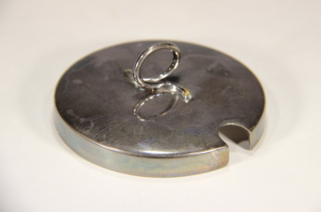 Birks Antique Silver Plate Glass Jam Jar with EPNS Spoon L015793