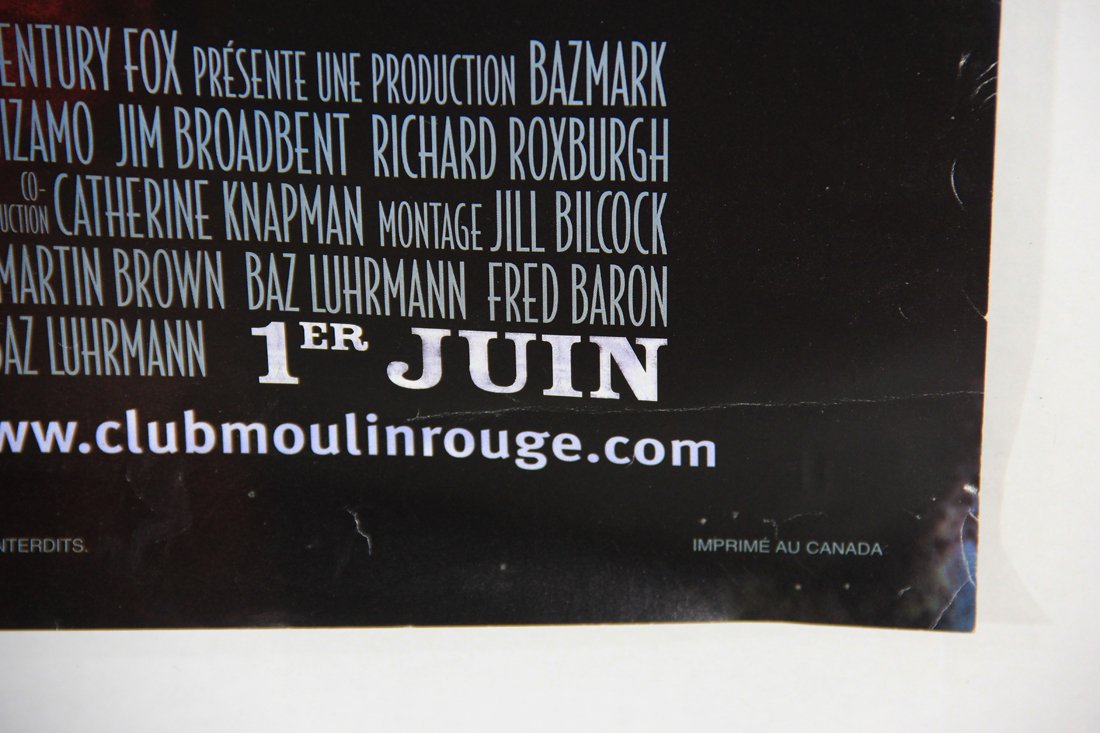 Moulin Rouge 2001 Double Sided Movie Poster Rolled 27 x 40 FRENCH Kidman McGregor L015827
