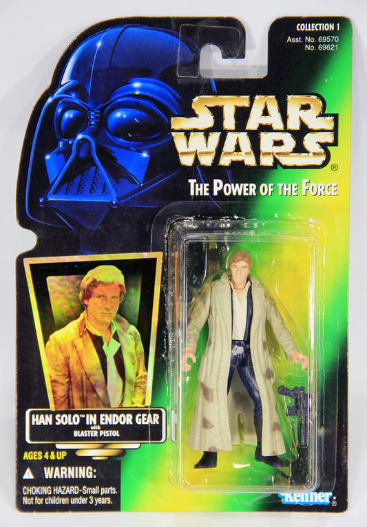 Star Wars Han Solo In Endor Gear 1996 POTF Figure ENG Holofoil Card Collection 1 L015878